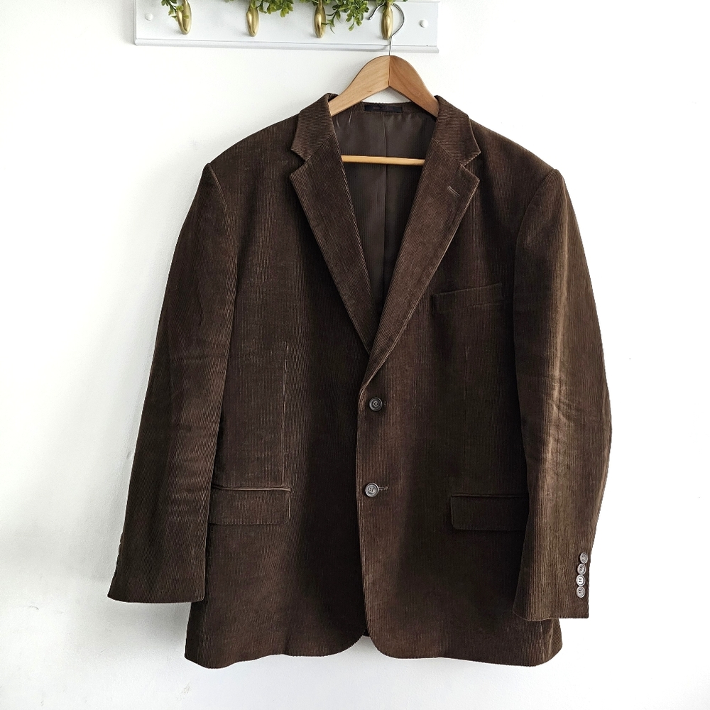 Rafael Brown Corduroy Blazer 44R Mens Sport Coat Academia Ivy Style Jacket